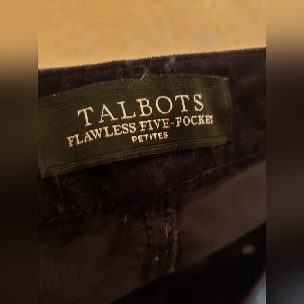 Talbots Flawless Five Pocket Black Velvety Pants Women's Size 14P Straight Leg - Picture 6 of 13